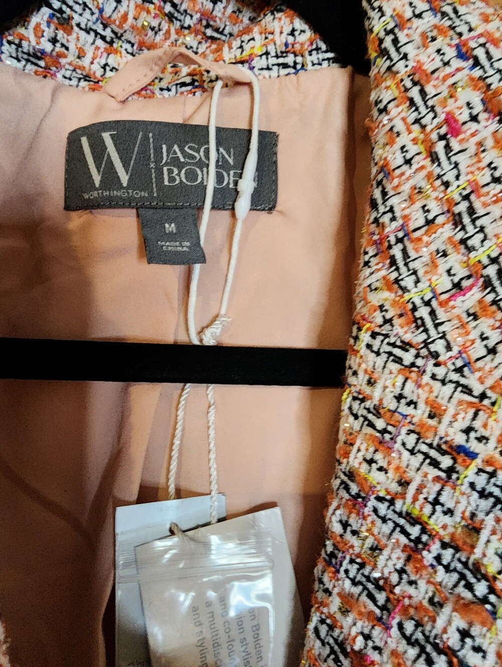 Boden Multi-Color Tweed Long Trench Coat - Picture 4 of 8